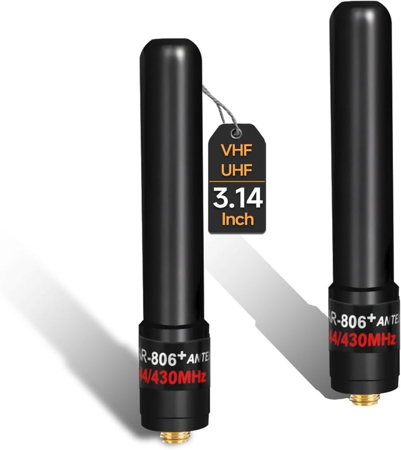 ABBREE Ham Radio 3.14-Inch Stubby Short Antenna Dual Band SMA-Female VHF/UHF Antenna for Baofeng UV-5R Mini 5RM BF-F8HP Pro K5PLUS UV32 DM32 UV-21R GM-15 PRO UV-5G Plus GMRS Radio Accessories,2Pack - Image 1